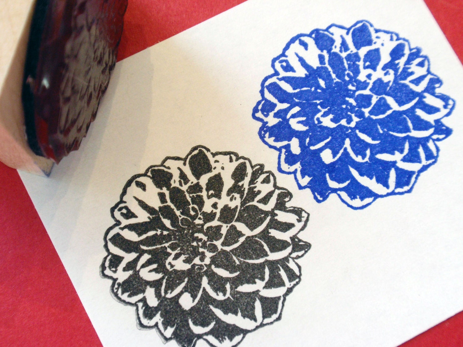 Dahlia Rubber Stamp