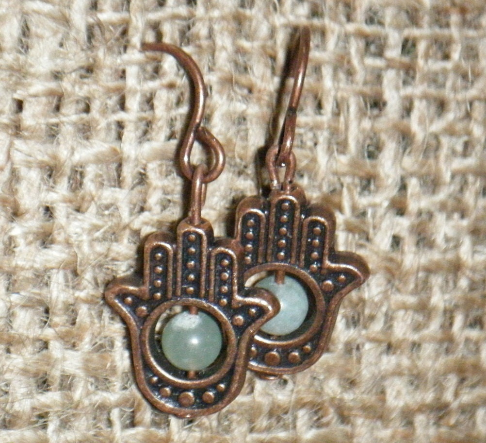Antique Copper Bibi Fatima Earrings