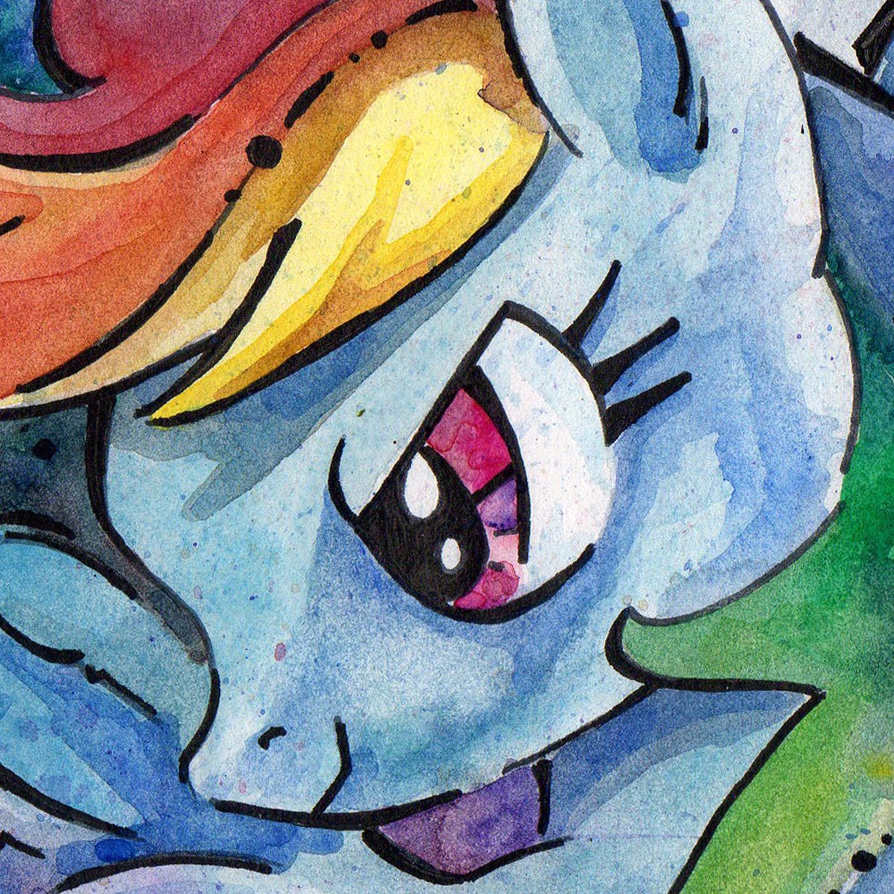 Rainbow Dash Print of Watercolor Painting by Jen Tracy - My Little Pony Friendship is Magic - Dazzling Dash
