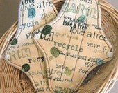 7inch Panty Liners -Love A Tree- Set of 2  - Eco Friendly Micro Fleece 