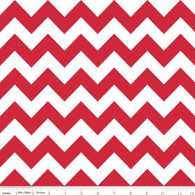 One Yard Riley Blake Designs Red Medium Chevron Shipping Now