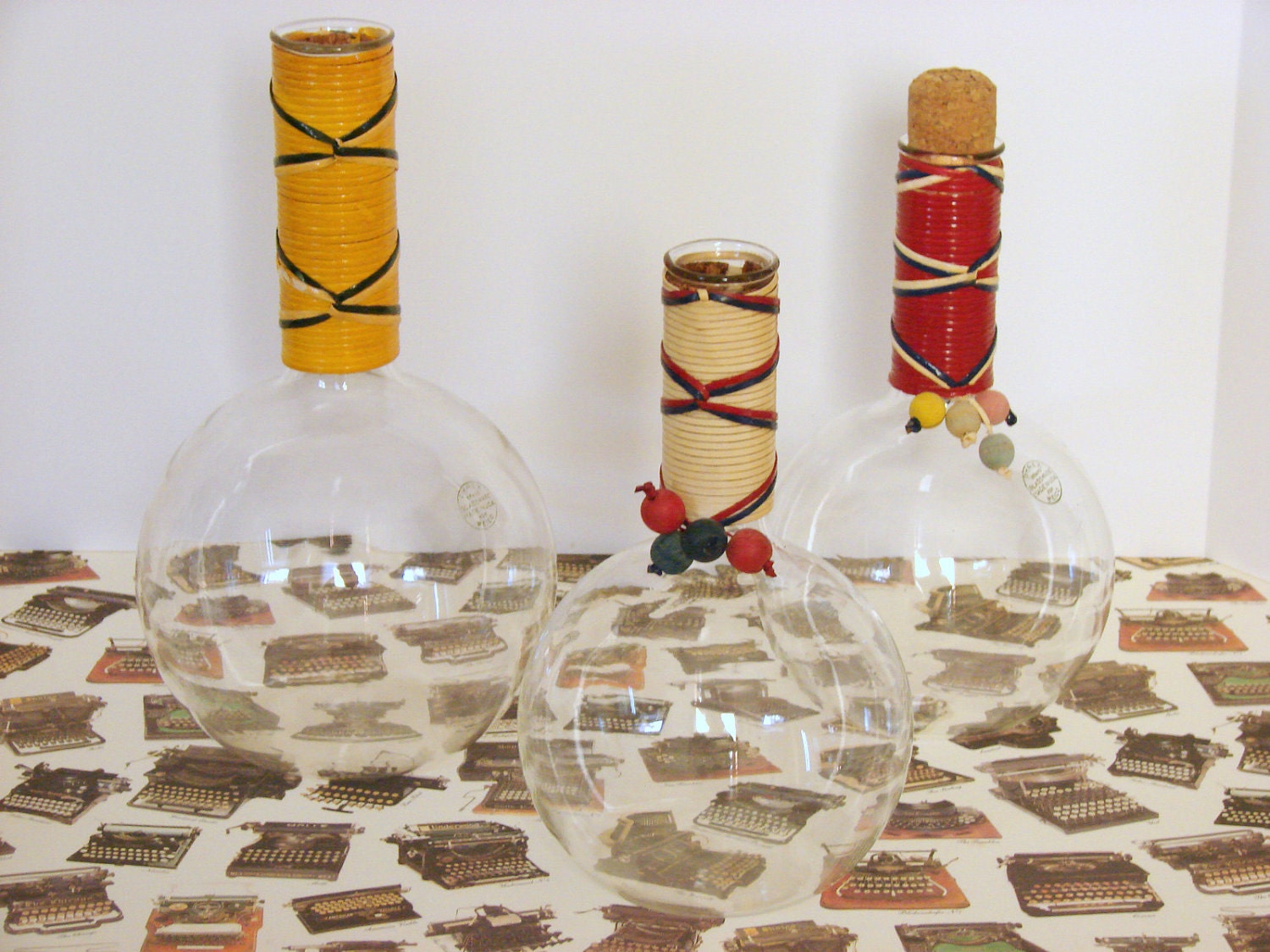 Vintage Pyrex Weico Bubble Glass Carafe Set