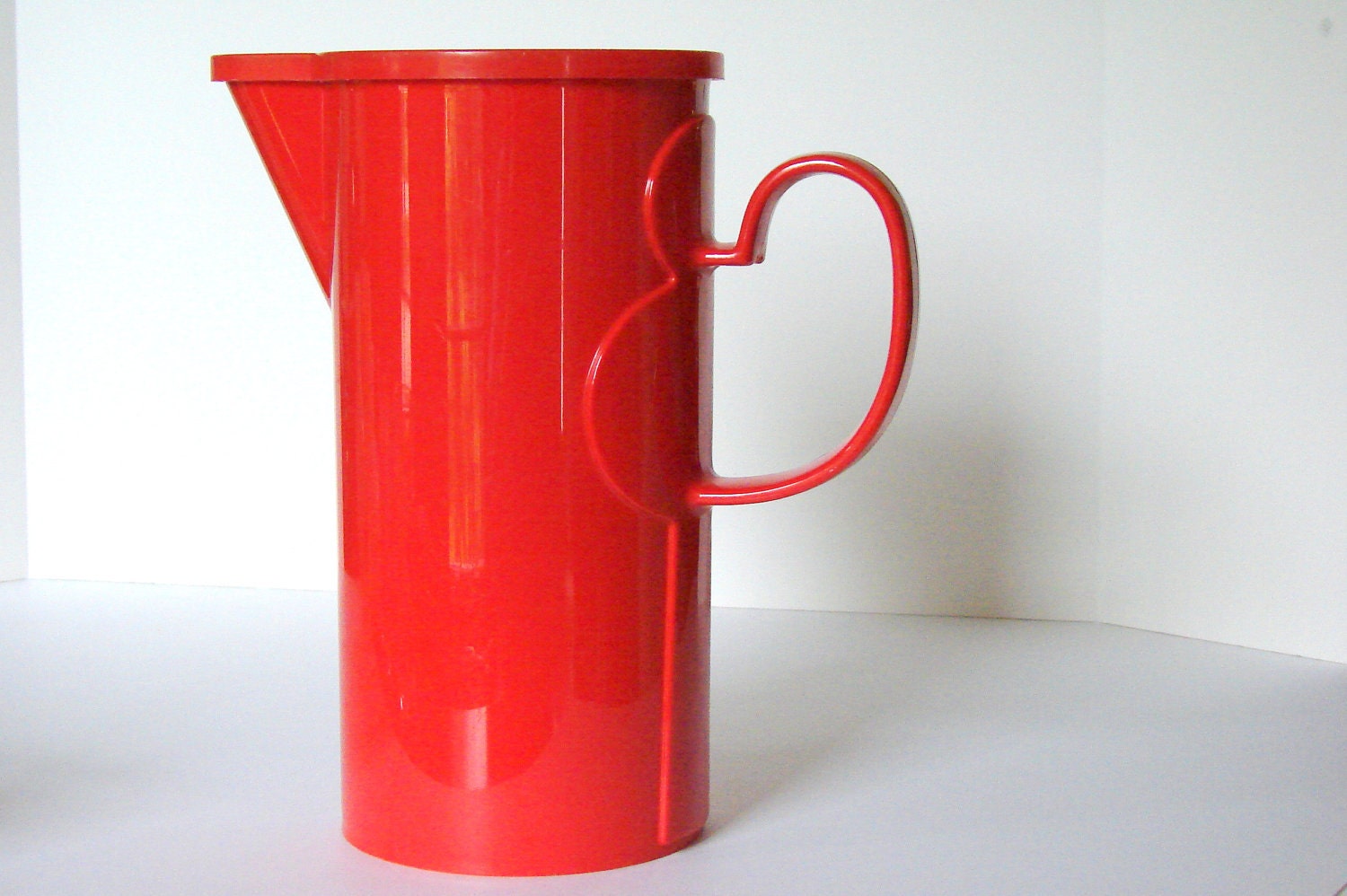 Vintage Dansk Gourmet Design Red Orange Mod Covered Pitcher