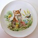 Vintage Fox Bunny Wren and Goldfinch Wall Hanging Plate