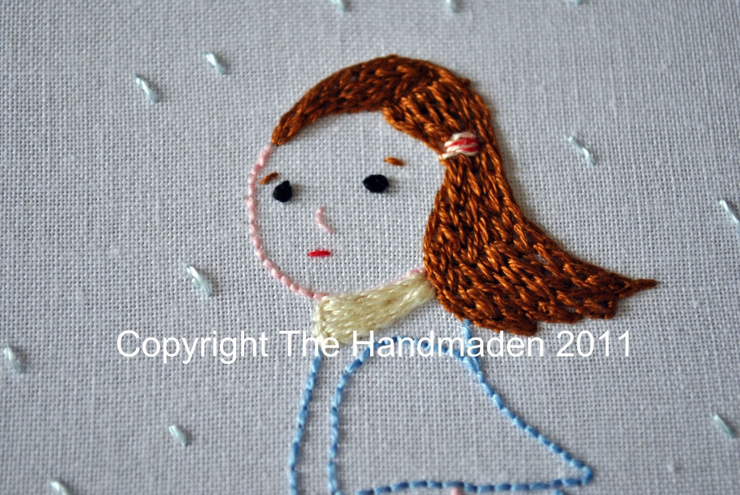 Modern hand embroidery pattern PDF download "It's raining"