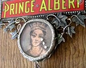 Victorian Memorial. Necklace Pendant featuring vintage reclaimed tin.