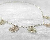 Snowflake necklace, rose  gold filled and yellow gold filled, wire crochet jewelry