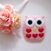My Night Feathered Cute Friend Owl Brooch with Hearts