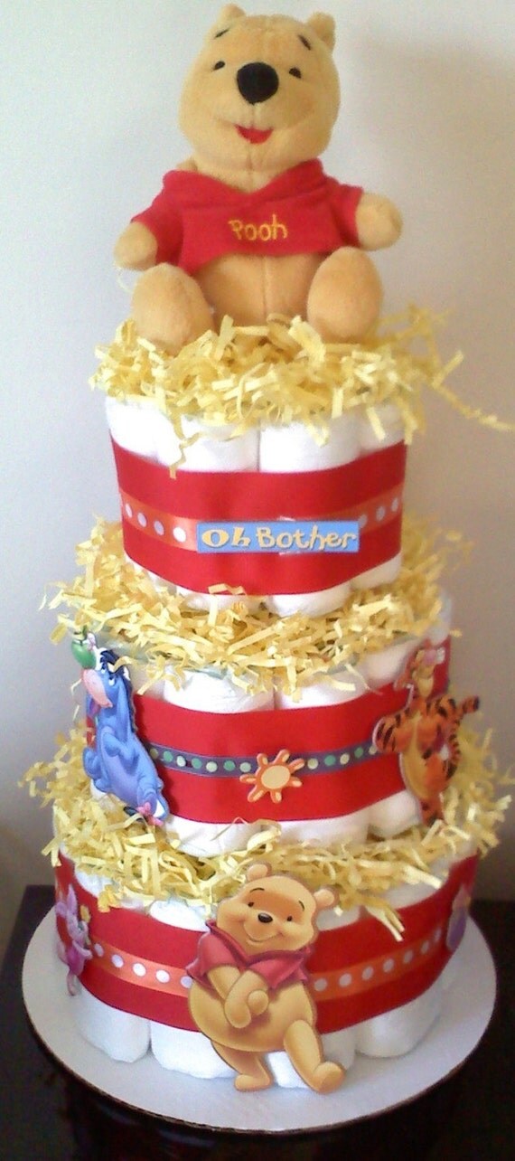Diaper Cake for Boy or Girl WINNIE THE POOH Diaper by