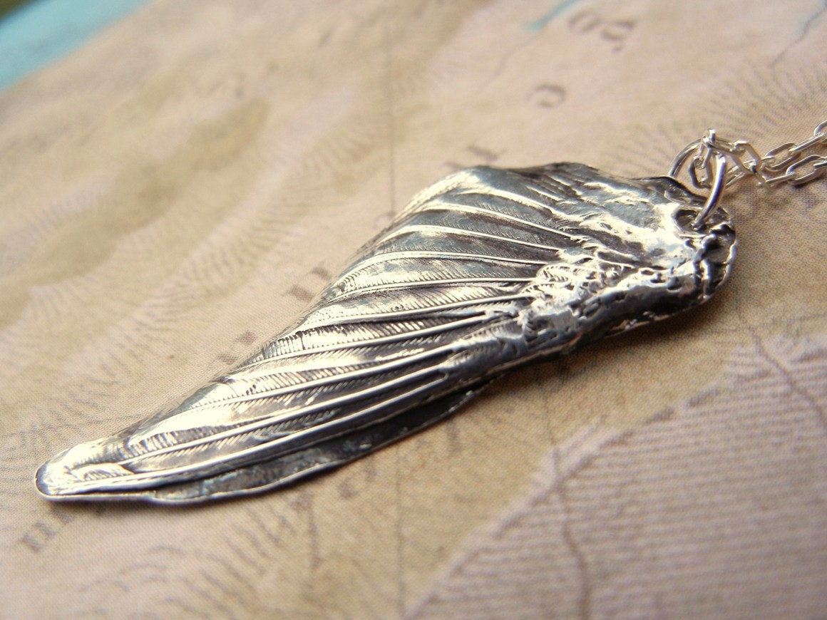 Nature Jewelry, Natural History Real Hummingbird Wing Necklace, Bird Embossed Fine Silver Pendant, Sterling Silver Nature Necklace