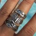Unique Silver Jewelry, Silver Ring, Gathered Wings, Custom Size Ring in Oxidized Fine Silver, Whole Half Sizes 4 5 6 7 8 9 10 11 12 13 14 15