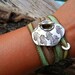 Silk Wrap Bracelet, Fine Silver Yoga Wrap Bracelet, Artisan Toggle Clasp, Seahorses, Hand Dyed Silk Ribbon Bracelet, Seaweed Color
