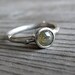 Green Rose Cut Diamond Twig Ring in White Gold