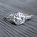 White Sapphire Twig Halo Ring in Recycled Silver