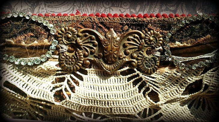 Orientalism in Tattered Lace - Tribal Fusion Belt - size Small