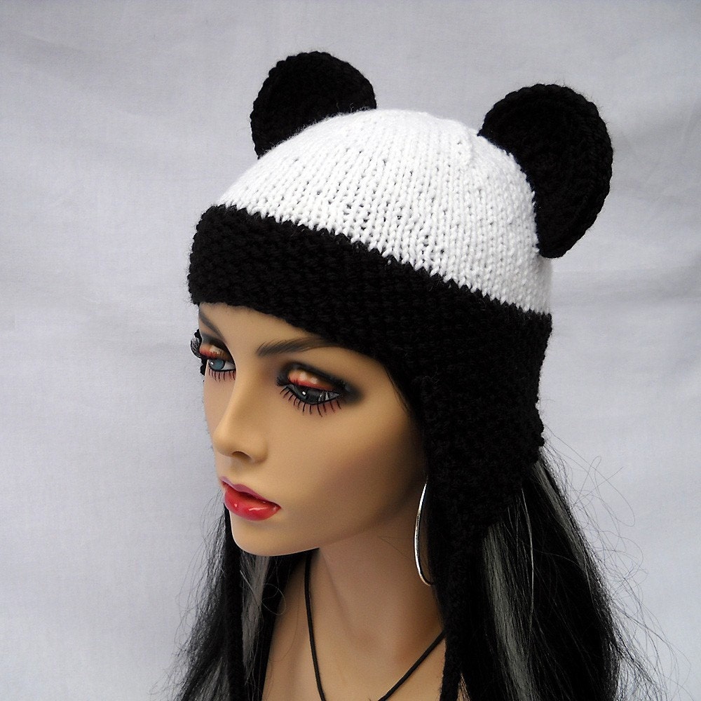 Knit Panda Hat