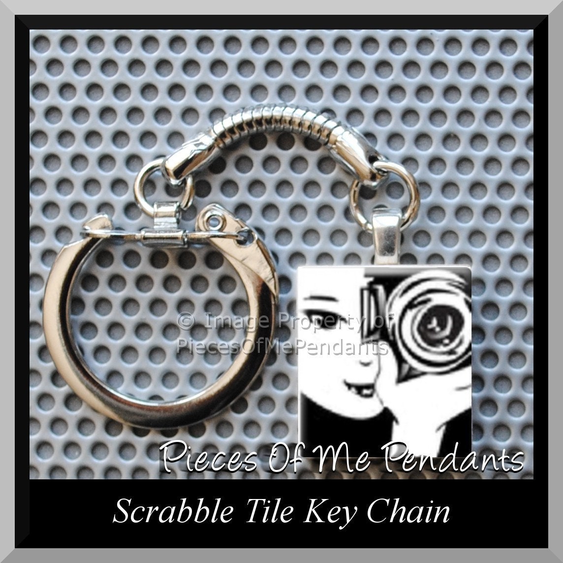 Keychain PHOTOGRAPHER GIRL - Scrabble tile Key Chain or Choose Any Design from my Shop ... handmade by Pieces Of Me Pendants