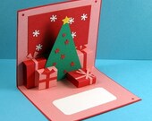 Red Christmas Holidays Pop up Card