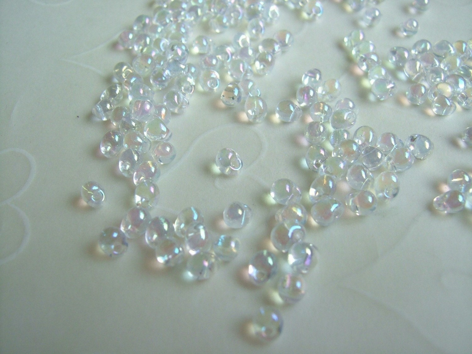10 grams of Japanese Fringe Beads - Rainbow Crystal Clear Color