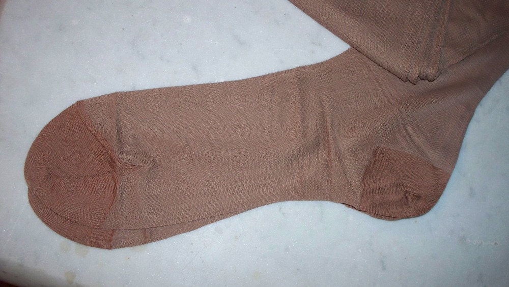 Vintage Seamed Rayon Stockings - sz10-1/2, 30 inches long - UNWORN