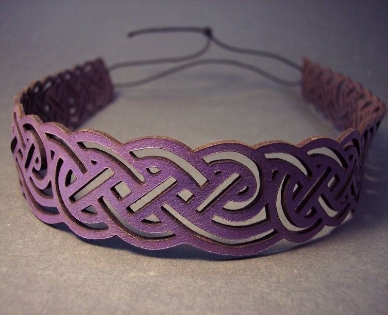 Celtic Knot Headwreath in Purple Leather