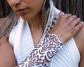 Cuff "Victorian" in white leather 5-3/4" wrist bridal
