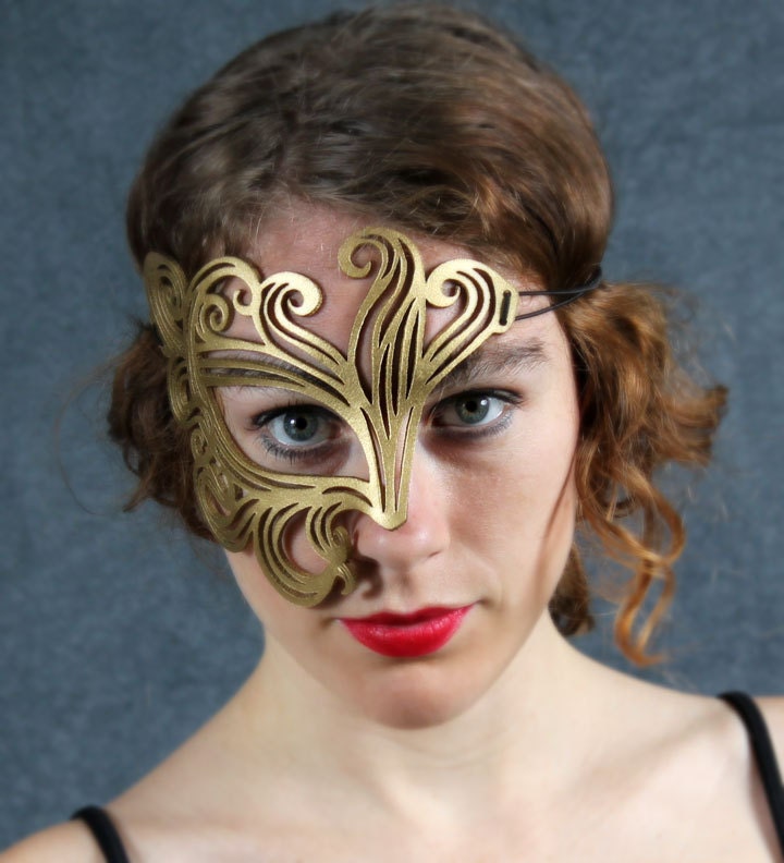 Bemused Leather Mask in Gold