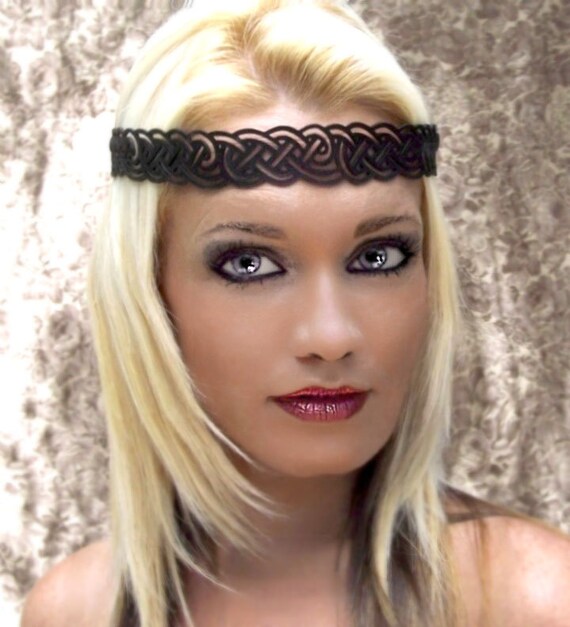 Celtic Knot Headwreath in Black Leather