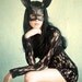 Bunny leather mask in black