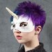 Unicorn leather mask in white