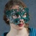 Muse leather mask in teal
