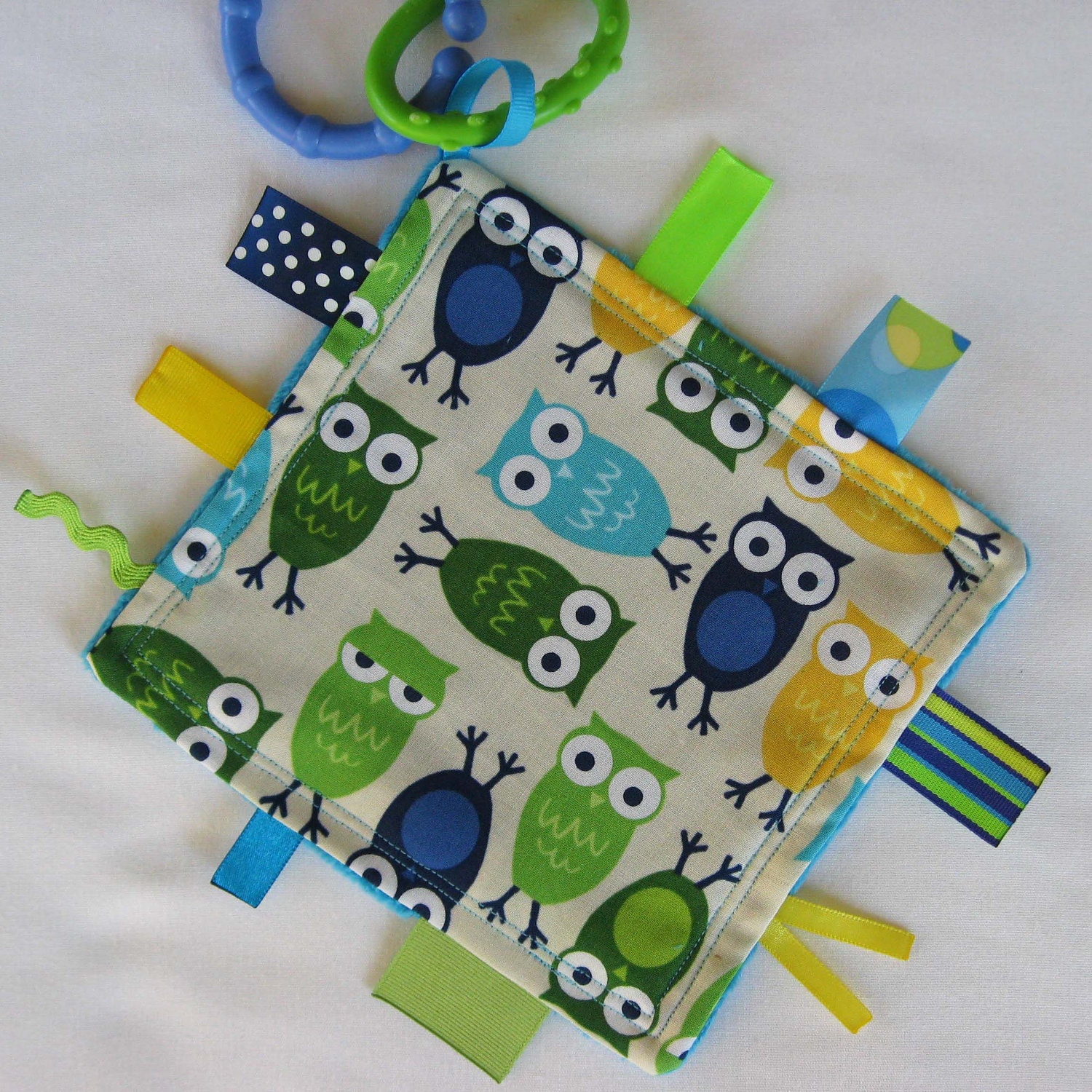Blue Hoot Owls Mini Touch and Feel Sensory Toy