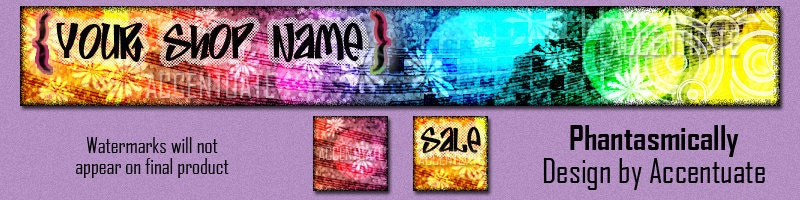 PHANTASMICALLY ------ Premade Etsy Shop Banner Avatar Set - One Of A Kind (OOAK) & Fabulous - by Accentuate
