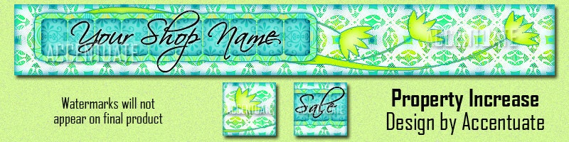PROPERTY INCREASE ------ Premade Etsy Shop Banner Avatar Set - One Of A Kind (ooak) and Fabulous - by Accentuate