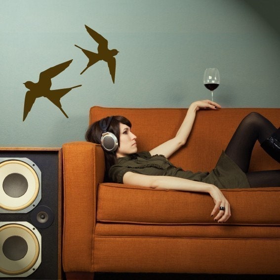flying barn swallows vinyl wall decal