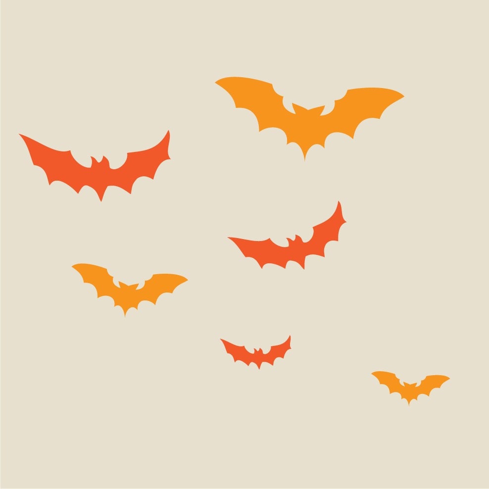 vampire bats in flight Halloween vinyl wall decal set