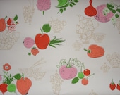 vintage wallpaper - kitchen vegetables - per yard