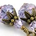 Dangle Earrings Glass Earrings . Amethyst Purple Earrings with Czech Glass Rosebuds and Swarovski Crystals. Moldova in Amethyst Luster