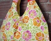 pink and oragne floral slouch bag