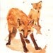 FOX Art, fox painting, new mommy gift, Mean Mamma Fox, fox, boys room art,
