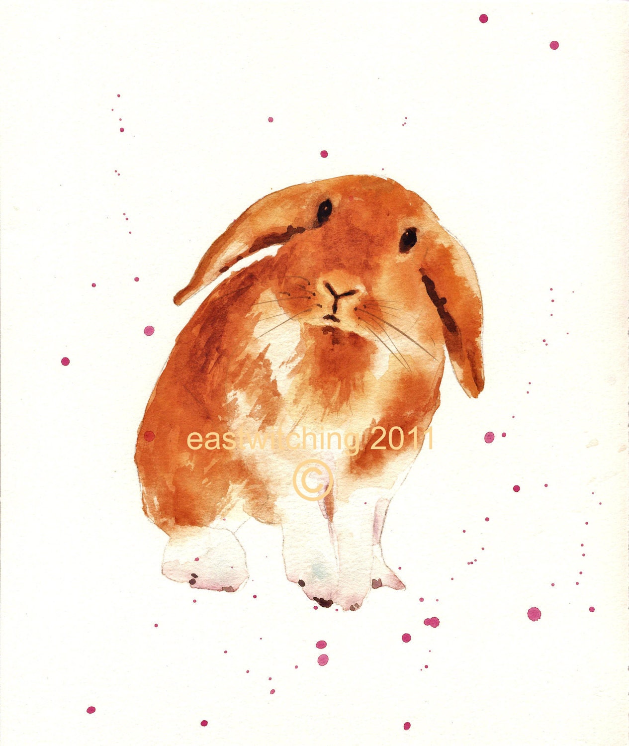 Art for kids, Bunny rabbit art, bunny rabbit painting, baby girl gift, nursery baby girl