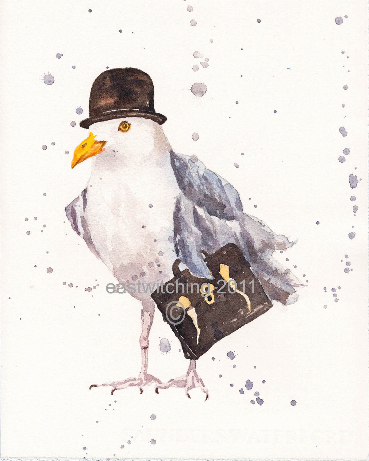 SEAGULL Art Print, Boss Gift, seagull painting, bird art