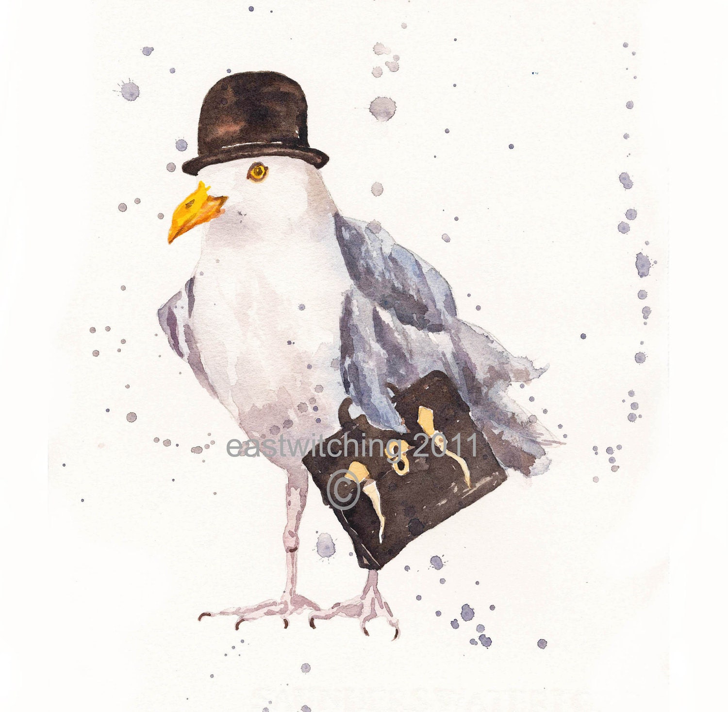 SEAGULL Art Print, Boss Gift, seagull painting, bird art