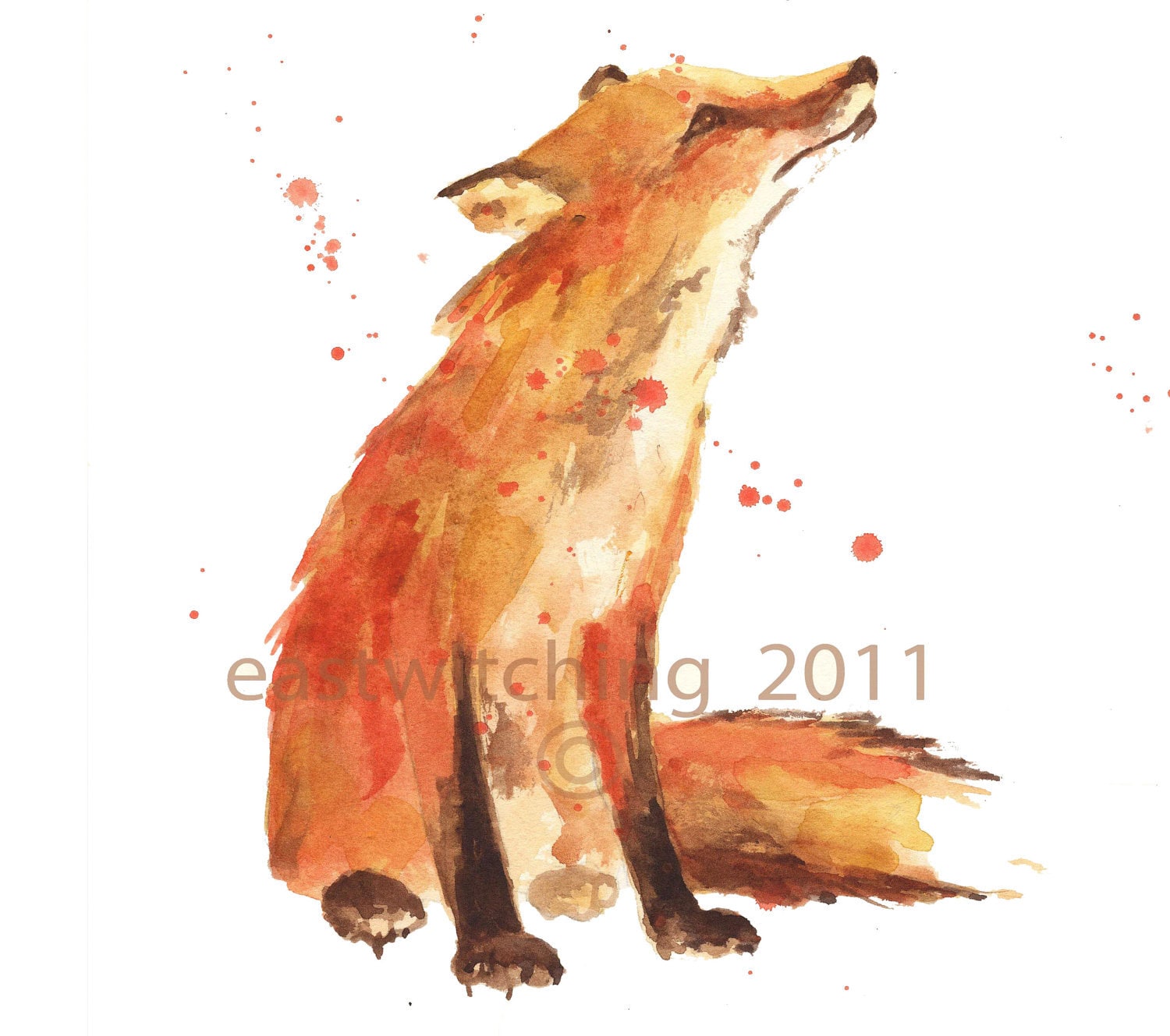 watercolor fox