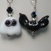 Ghost Bat Halloween Lampwork Bead Earrings