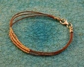 Cotton Cord Bracelet, Cord Bracelet with Beads, Beaded Cord Bracelet