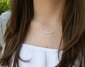 Silver Tube Necklace, Simple Modern Silver Bar Necklace, Minimalist Jewelry