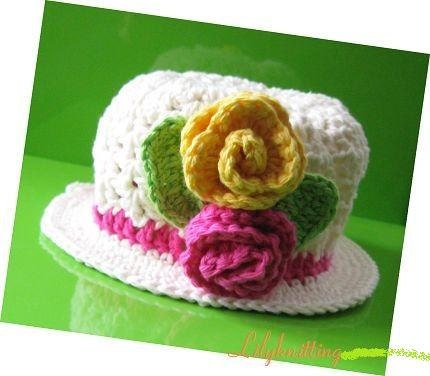 Pattern in PDF Crocheted baby cloche beanie hat (cloche 14) --  Newborn