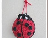 PATTERN crochet Ladybug bag, purse, gift bag, Pouch, Sachet -- Ladybug