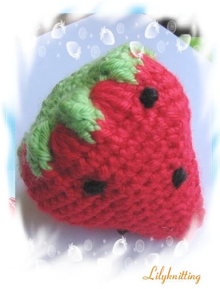 PATTERN crocheted playfood/toy for children -- Large strawberry